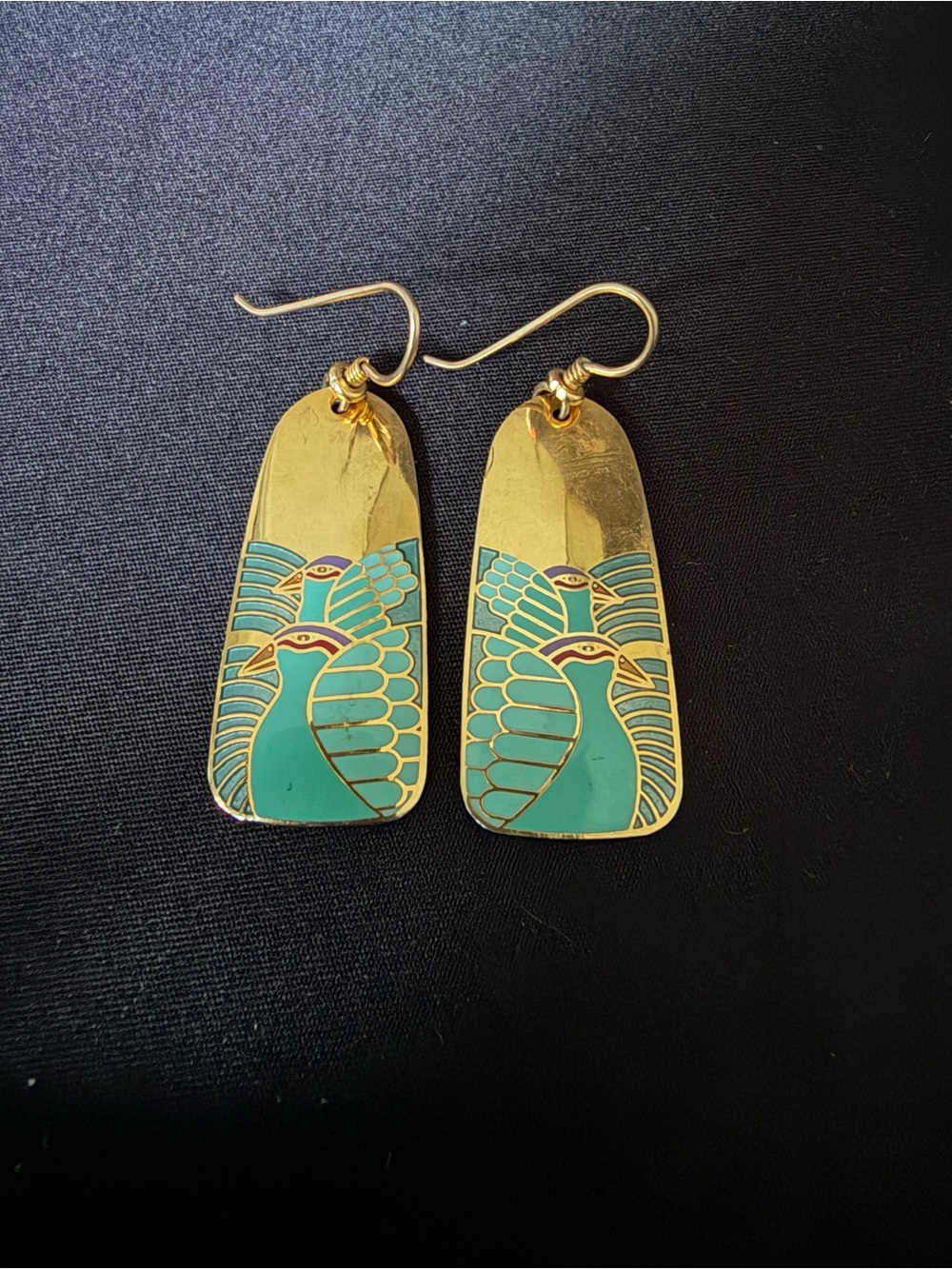 Vintage Laura Burch “Moondoves” drop earrings